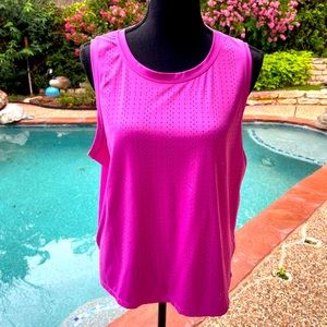 Members Mark, Ladies, Everyday Perforated Tank, Pink, Size XL